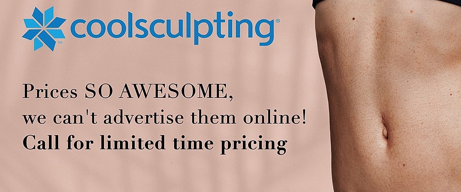 CoolSculpting promotional image with pricing information.