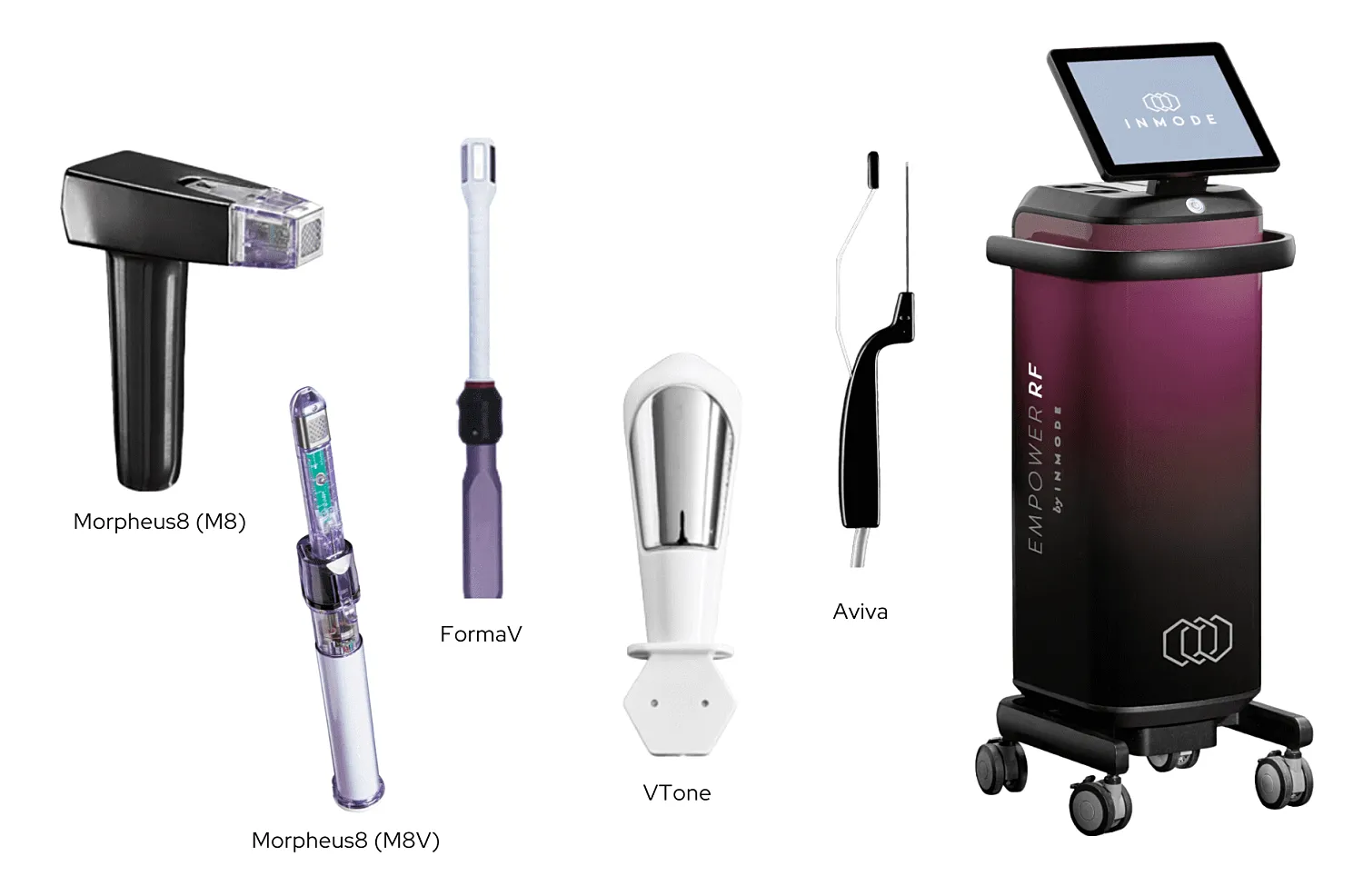 Medical aesthetic devices and equipment display.