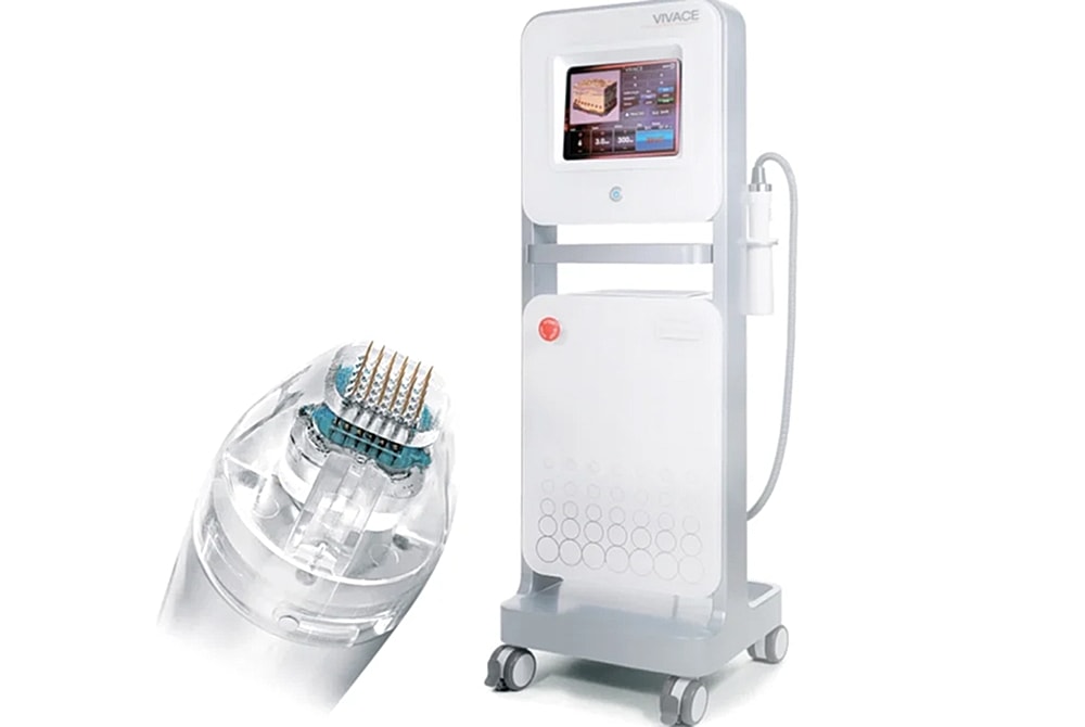 Microneedling device for skin rejuvenation therapy.